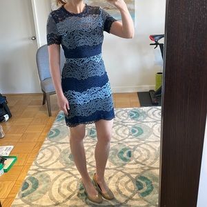 Blue Lace Cocktail Dress, Aqua for Bloomingdales